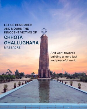 Memorial at the site of the Chhota Ghallughara massacre in Punjab, India