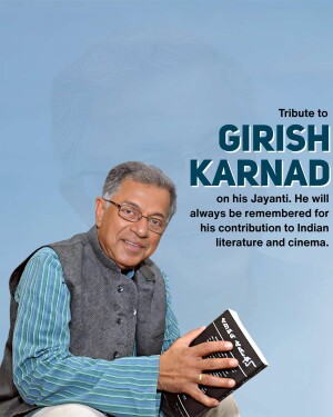 Portrait of Girish Karnad, Indian actor, playwright, and director