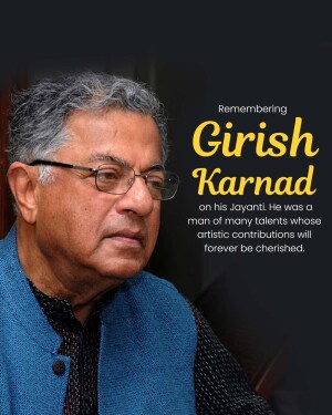 Portrait of Girish Karnad, Indian actor, playwright, and director