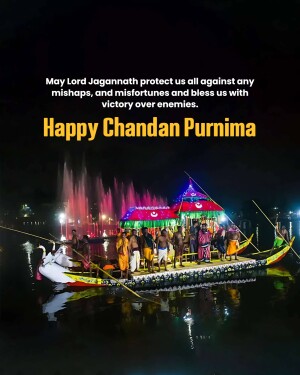 Chandan Purnima festival boat procession with illuminated decorations