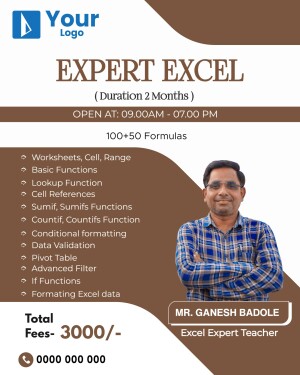 Promotional image for an Expert Excel training course with instructor Mr. Ganesh Badole.