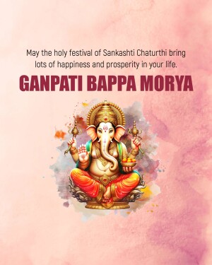 Image of Lord Ganesha with a festive Sankashti Chaturthi message.