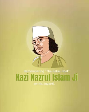 Portrait of Kazi Nazrul Islam, the Rebel Poet
