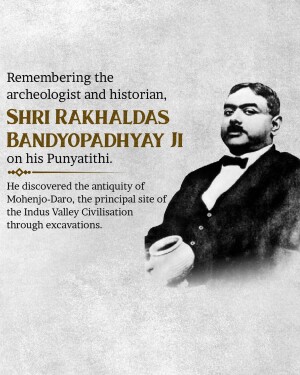 Portrait of Shri Rakhal Das Bandyopadhyay, an archaeologist and historian.