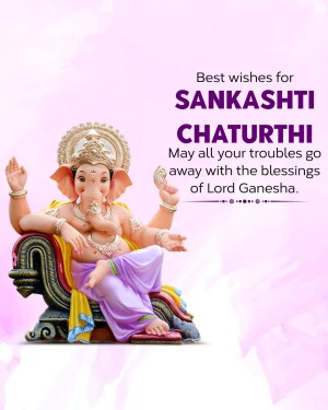 Image of Lord Ganesha with Sankashti Chaturthi wishes