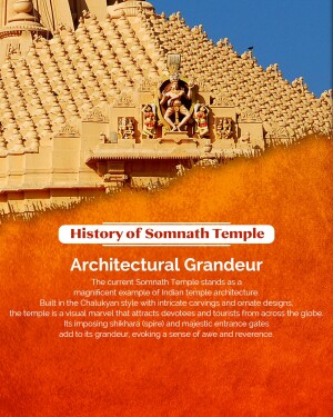 Somnath Temple with text overlay 'Architectural Grandeur'