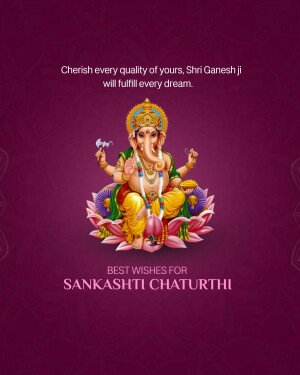 Image of Lord Ganesha with a Sankashti Chaturthi greeting.