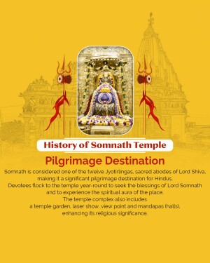 Image of Somnath Temple with text about its history and significance.