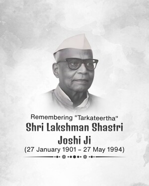Portrait of Shri Lakshman Shastri Joshi Ji, a prominent Indian social reformer and thinker.