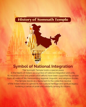 Somnath Temple illustration with map of India