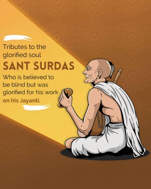 Illustration of Sant Surdas, a blind poet and musician