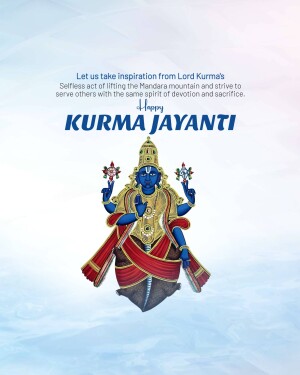 Image depicting Lord Kurma for Kurma Jayanti celebrations