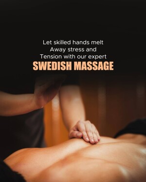 Hands performing a Swedish massage on a client's back.