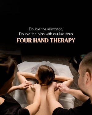 Couple receiving a four-hand massage at a spa.