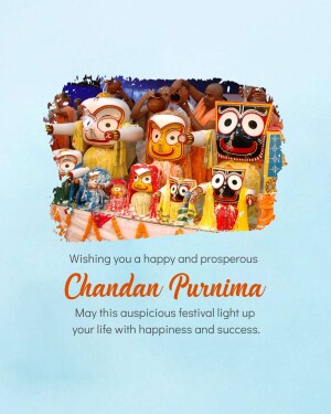 Chandan Purnima festival image with deities and festive greetings