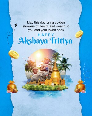 Akshaya Tritiya greeting card with travel theme