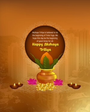 Akshaya Tritiya greeting card with traditional elements