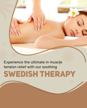 Woman receiving a Swedish massage with flower decoration