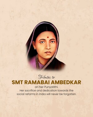 Portrait of Savitribai Phule with tribute text