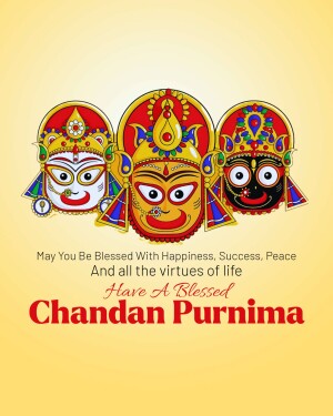 Three faces of Lord Jagannath with Chandan Purnima greetings