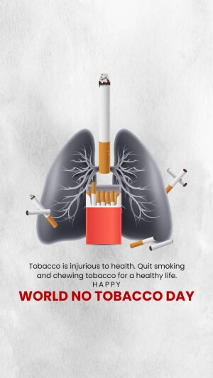 tobacco awareness poster Flat vertical template for no day WHO EMRO - Tobacco Free