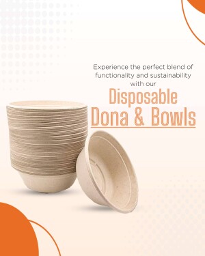 Stack of disposable dona and bowls made from sustainable materials