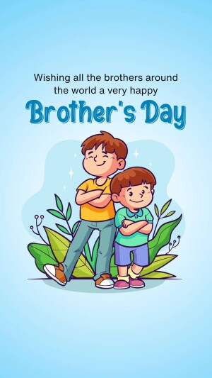 Illustration of two brothers celebrating Brother's Day