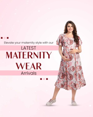 Woman wearing a floral maternity dress