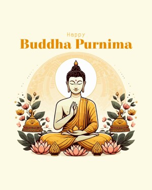 Illustration of Buddha for Buddha Purnima