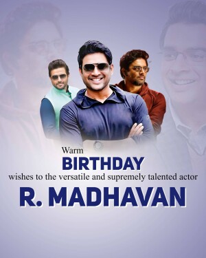 Birthday wish poster for actor R. Madhavan