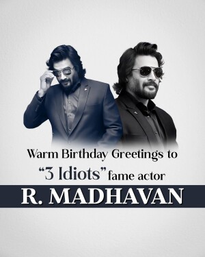 R. Madhavan birthday wishes poster