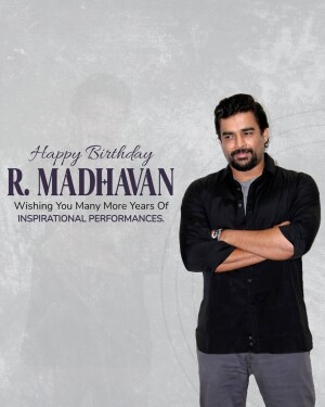 R. Madhavan birthday greeting with his portrait