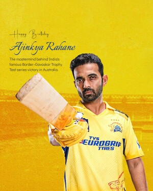 Ajinkya Rahane, Indian cricketer, celebrating his birthday
