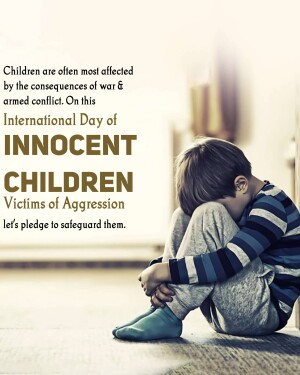 Sad child sitting alone, representing victims of war and conflict.