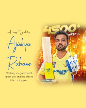 Ajinkya Rahane celebrating his birthday with a cricket theme