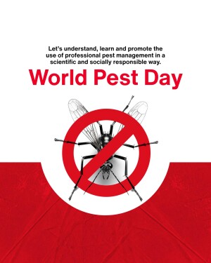 World Pest Day graphic with a mosquito in a prohibition symbol