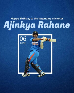 Ajinkya Rahane celebrating his birthday with a cricket shot