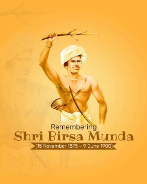 Portrait of Birsa Munda, an Indian tribal leader and folk hero.