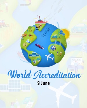Illustration of a globe with various industries and transportation icons, promoting World Accreditation Day.