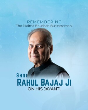 Portrait of Rahul Bajaj, Indian businessman
