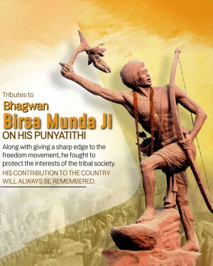 Statue of Birsa Munda, an Indian tribal leader and folk hero