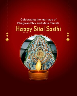 Sital Sasthi celebration image with Bhagwan Shiv and Mata Parvati