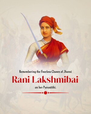 Portrait of Rani Lakshmibai, the Queen of Jhansi
