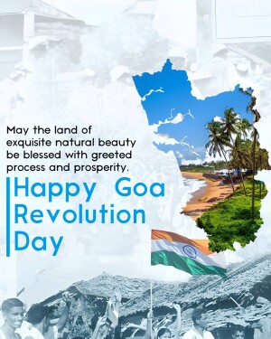 Goa Revolution Day greeting with map and scenic views