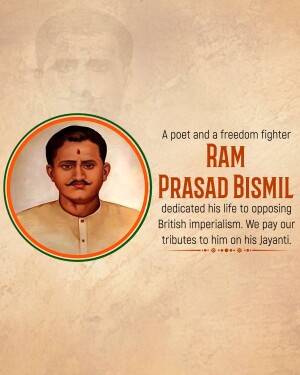 Portrait of Ram Prasad Bismil, an Indian revolutionary and poet