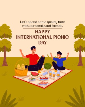 Illustration of a family enjoying a picnic in a park