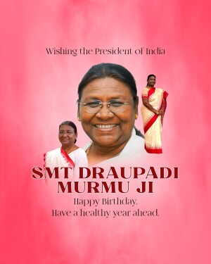 Image of President Droupadi Murmu with birthday greetings