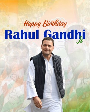 Image of Rahul Gandhi with a birthday greeting