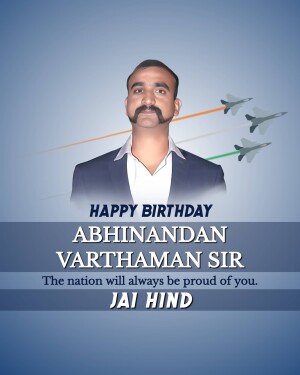 Birthday greeting for Abhinandan Varthaman with fighter jets