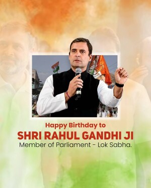 Image of Rahul Gandhi with a birthday greeting